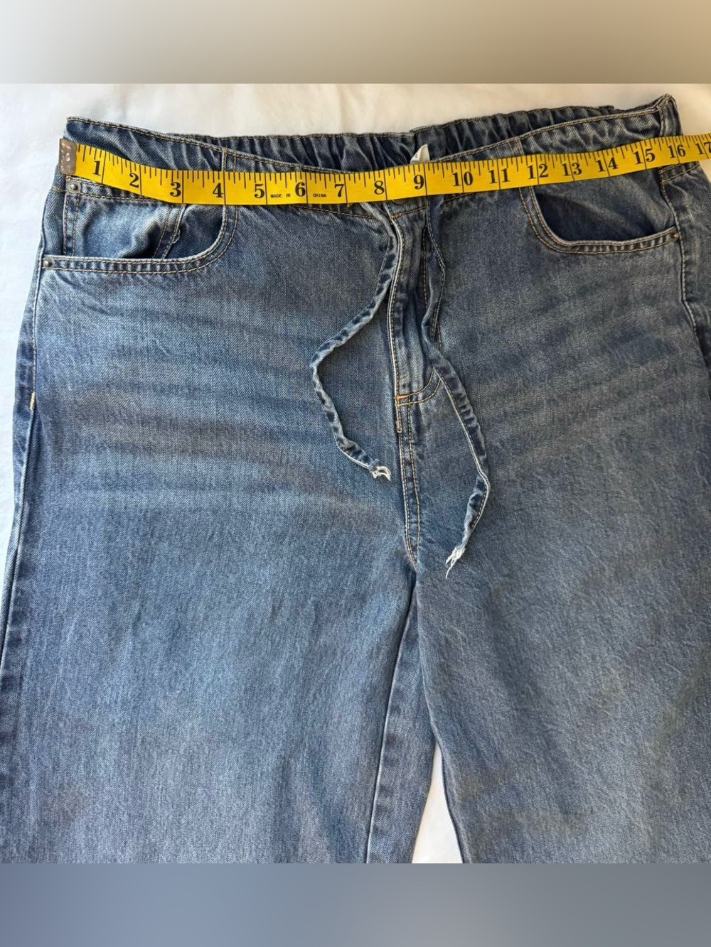 Splendid TENCEL Wide-Leg Jeans Womens Sz Med Blue Wash Lyocell Drawstring - Picture 7 of 7